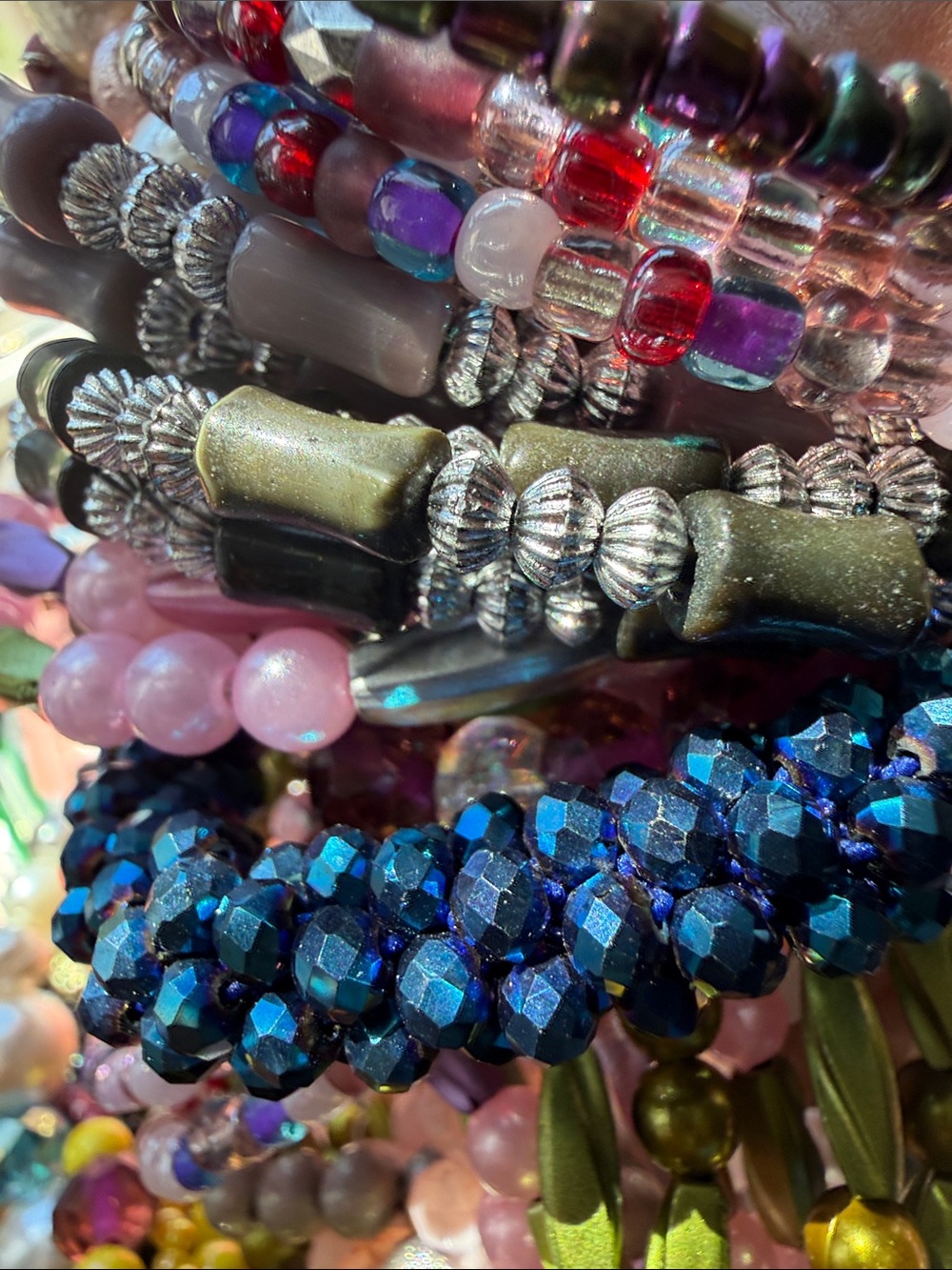 Multi-Color Beaded Women's Bracelet Bundle Set - Picture 3 of 16